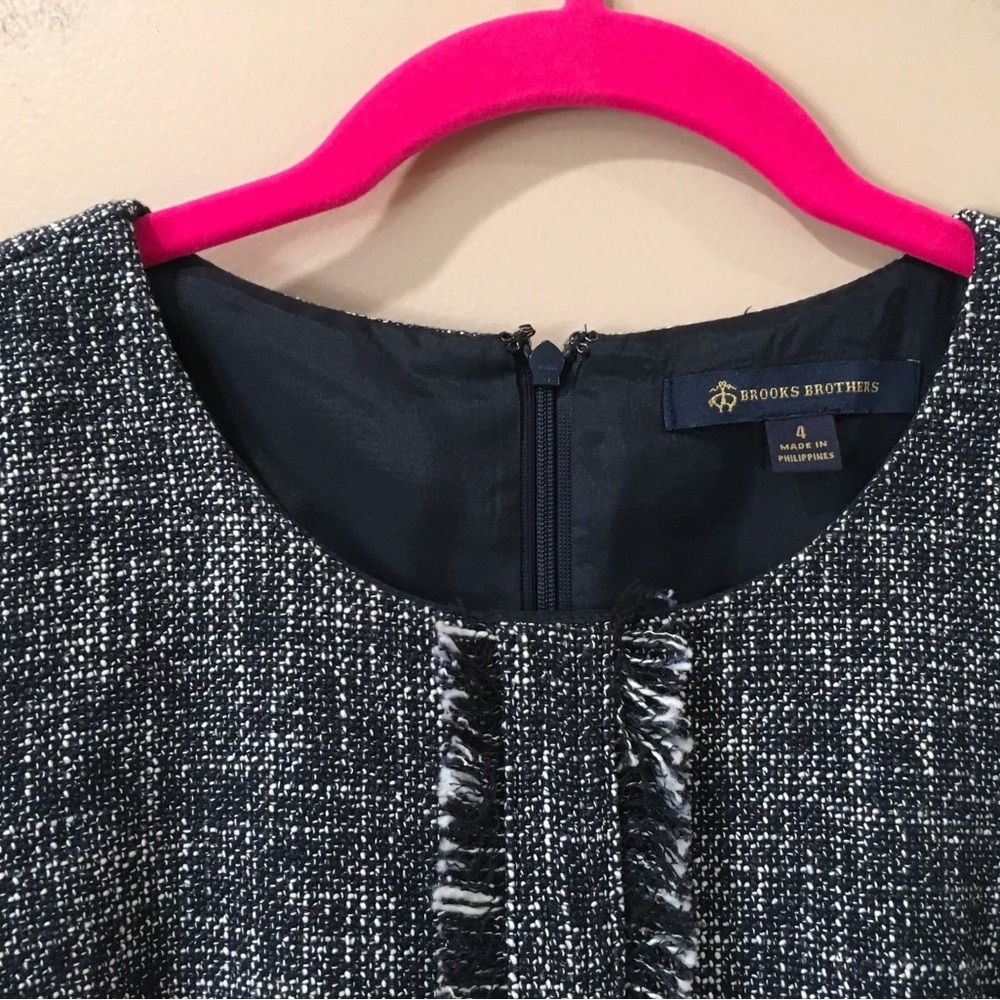 Brooks Brothers Women’s Tweed Sheath Dress Cotton Blend cap Sleeve Size 4 - Picture 3 of 9